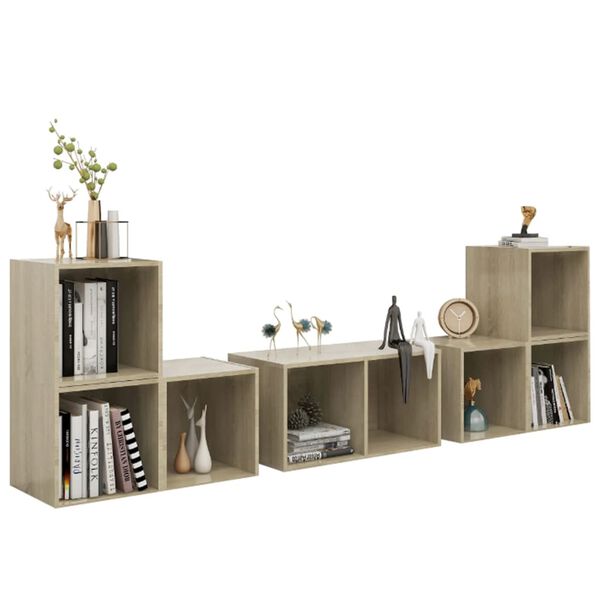 vidaXL 6-tlg. TV-Schrank-Set Sonoma-Eiche Holzwerkstoff