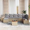 vidaXL Garten-Sofa-Set mit Kissen 8 pcs Beige Poly-Rattan