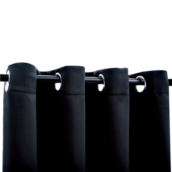 vidaXL Verdunkelungsvorh&auml;nge mit Metall&ouml;sen 2 Stk. Schwarz 140x225 cm