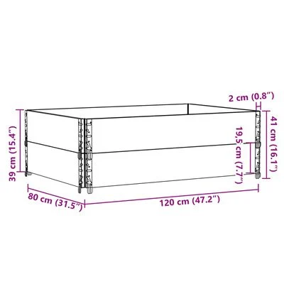 vidaXL Paletten-Aufsatzrahmen 2 Stk. 120x80 cm Massivholz Kiefer