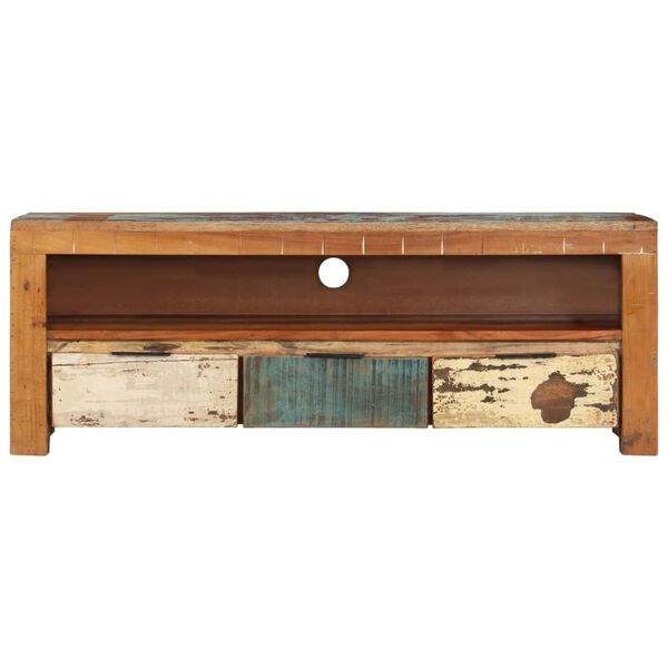 vidaXL TV-Schrank 110x30x40 cm Altholz Massiv