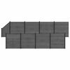 vidaXL zaunset 9 pcs 1484 x 186 cm WPC und Aluminium Grau