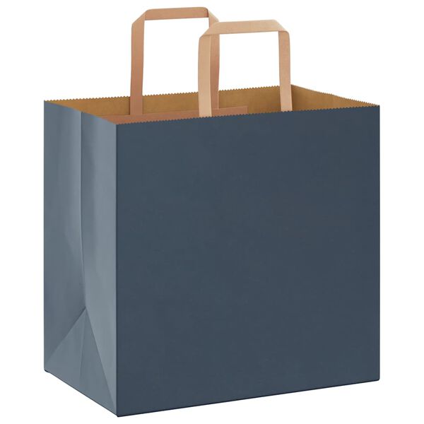 vidaXL Papiertragetaschen 50 Stk. mit Henkeln Blau 26x17x25 cm