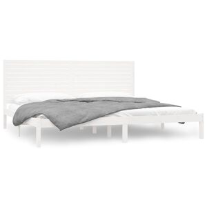 vidaXL Massivholzbett Wei&szlig; 200x200 cm
