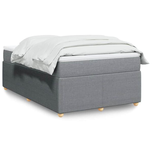 vidaXL Boxspringbett mit Matratze Hellgrau 120x190 cm Stoff