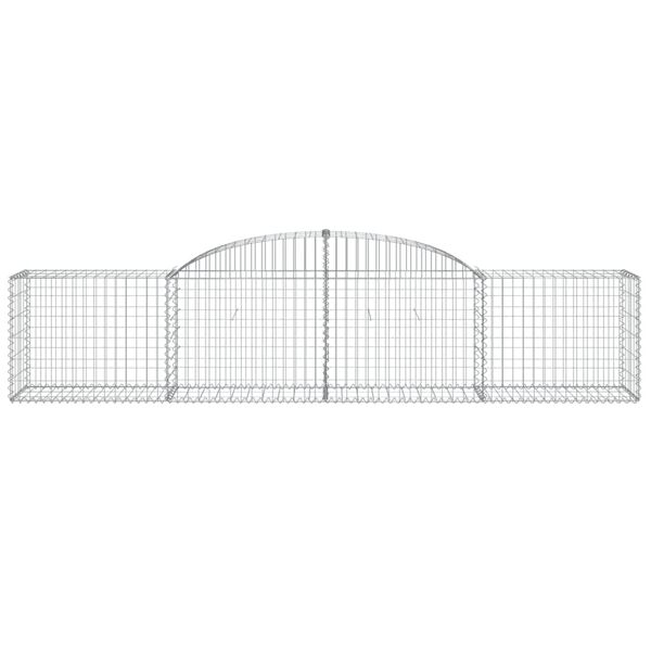 vidaXL Gabionen mit Hochbogen 11 Stk. 300x50x60/80 cm Verzinktes Eisen