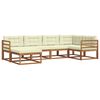 vidaXL Outdoor-Sofagarnitur mit Kissen 6 pcs Natur und Creme