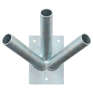 vidaXL Fahnen Pole Holde Silber 10,5 x 7,5 x 0,2 cm Stahl