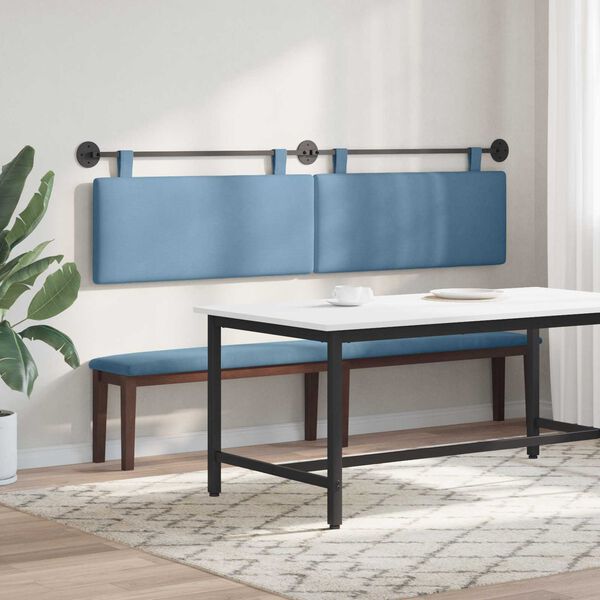 vidaXL H&auml;ngevorderseite Wandmontiert Blau 210 x 55 x 5 cm Cordstoff