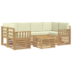 vidaXL Outdoor-Sofagarnitur 7 stk. Wei&szlig; und Creme Polyester