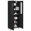 vidaXL Highboard 2 pcs Schwarz Eichen-Optik Engineered Wood und Glas