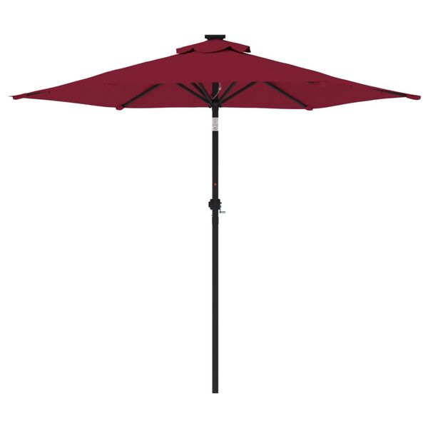 vidaXL Sonnenschirm mit Stahlmast Weinrot 225x225x212 cm