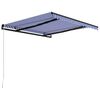 vidaXL Einziehbare Markise Handbetrieben 350 x 250 cm Blau und Wei&szlig;