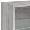 vidaXL 4-tlg. Wohnwand mit LED-Beleuchtung Grau Sonoma Holzwerkstoff