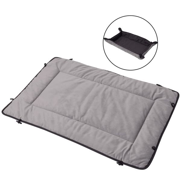 vidaXL Hundebett Grau 65x80 cm