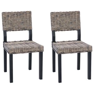 vidaXL Esszimmerstuhl 2 pcs Schwarz gewaschen 46 x 55 x 84 cm