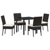 vidaXL Garten Essgruppe 5 stk. Schwarz Pulverbeschichteter Stahl