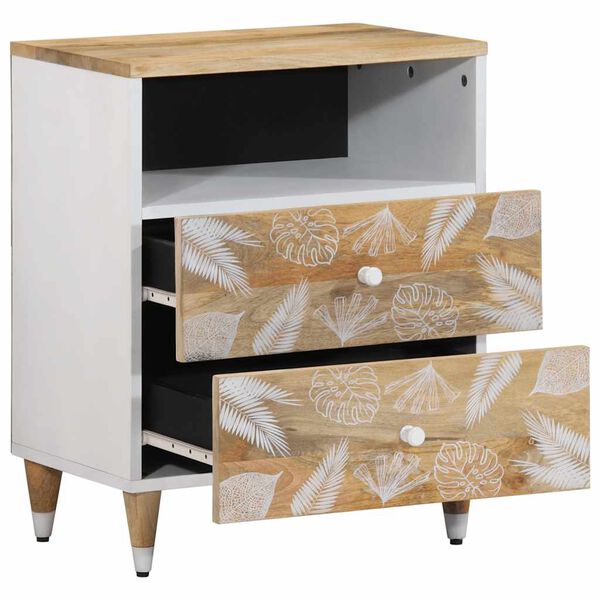 vidaXL Nachttisch 50x33x60 cm Massivholz Mango