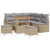 vidaXL Garten-Sofa-Set mit Kissen mit Kissen 8 pcs Beige und Hellgrau