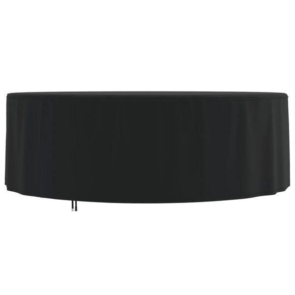 vidaXL Gartenm&ouml;bel-Abdeckung Rund Schwarz &Oslash; 244x71 cm 420D Oxford