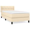 vidaXL Boxspringbett mit Matratze Creme 100x200 cm Stoff
