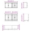 vidaXL Schrank mit Regal SKI 4 pcs Honigbraun Massives Kiefernholz