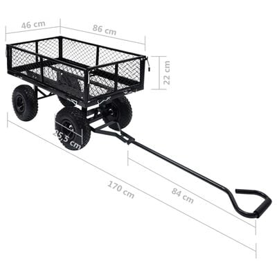 vidaXL Gartenwagen Schwarz 250 kg