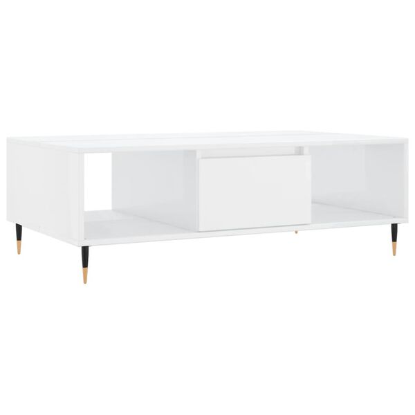 vidaXL Couchtisch Hochglanz-Wei&szlig; 104x60x35 cm Holzwerkstoff