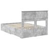 vidaXL Bettrahmen mit Kopfteil Beton Grau 135 x 190 cm Holzwerkstoff