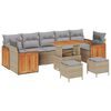 vidaXL Gartensofa-set 13 Stk. 9-Sitzanzahl Beige und Hellgrau