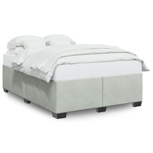 vidaXL Bettgestell ohne Matratze Hellgrau 160x200 cm Samt