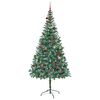 vidaXL K&uuml;nstlicher Weihnachtsbaum Gr&uuml;n 210 cm PVC und Stahl