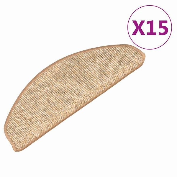 vidaXL Stufenmatten 15 Stk. 65x21x4 cm Hellbraun Halbrund Gro&szlig;