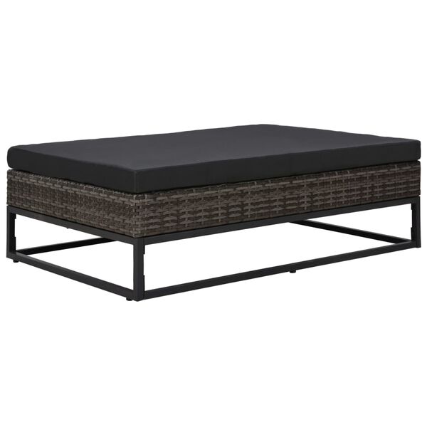 vidaXL 5-tlg. Garten-Sofagarnitur mit Auflagen Poly Rattan Grau