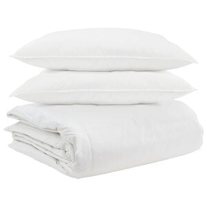 vidaXL Bettdecken Set mit Kissen 3 pcs Wei&szlig; Daunenfeder