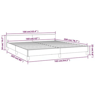 vidaXL Bettgestell ohne Matratze Schwarz 160x200 cm Stoff