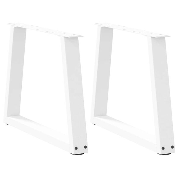 vidaXL Couchtischbeine V-Form 2 St&uuml;ck Wei&szlig; 60x(42-43,3) cm Stahl
