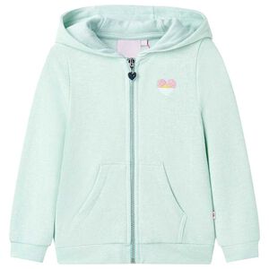 vidaXL Kinder-Kapuzenpullover mit Rei&szlig;verschluss Helles Minzgr&uuml;n 92