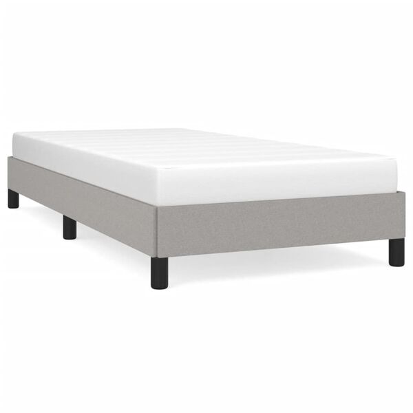 vidaXL Bettgestell ohne Matratze Hellgrau 90x190 cm Stoff
