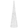 vidaXL LED-Kegel Acryl Weihnachtsdeko Pyramide Kaltwei&szlig; 90 cm