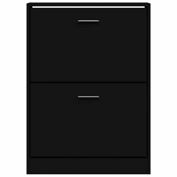 vidaXL Schuhschrank Schwarz 59x17x81 cm Holzwerkstoff