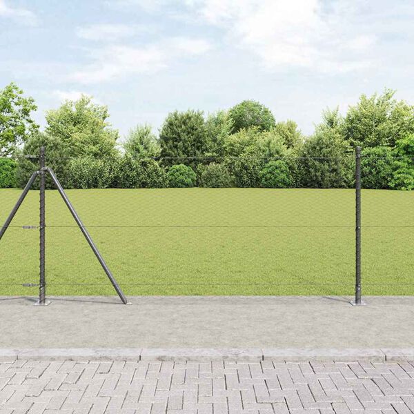 vidaXL Zaunpfosten Grau 25 x 1 m (25 mm Maschen) Stahl