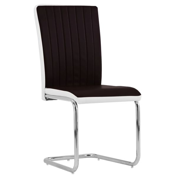 vidaXL Freischwinger 2 Stk. Braun Kunstleder