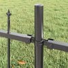 vidaXL Gartenzaun 4 pcs Grau 170 x 140 cm Pulverbeschichteter Stahl