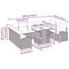 vidaXL Gartensofa-set mit Kissen 10 pcs Hellgrau Poly Rattan