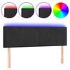 vidaXL LED Kopfteil Schwarz 144x5x78/88 cm Samt