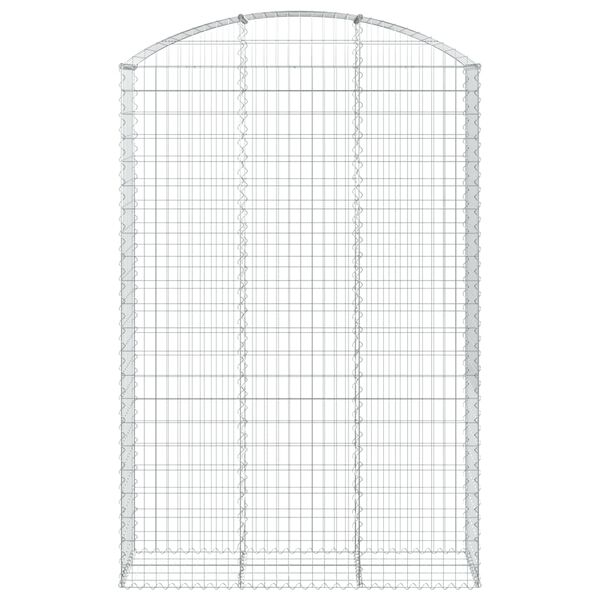 vidaXL Gabione mit Hochbogen 150x50x220/240 cm Verzinktes Eisen