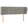 vidaXL Kopfteil mit Ohren Hellgrau 147x23x78/88 cm Samt