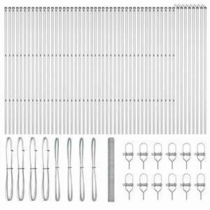 vidaXL Bodenmontierter Sechseckzaun 100 x 1,5 m Verzinkter Stahl Netz