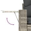 vidaXL 5-tlg. Garten-Sofagarnitur mit Kissen Hellgrau Poly Rattan